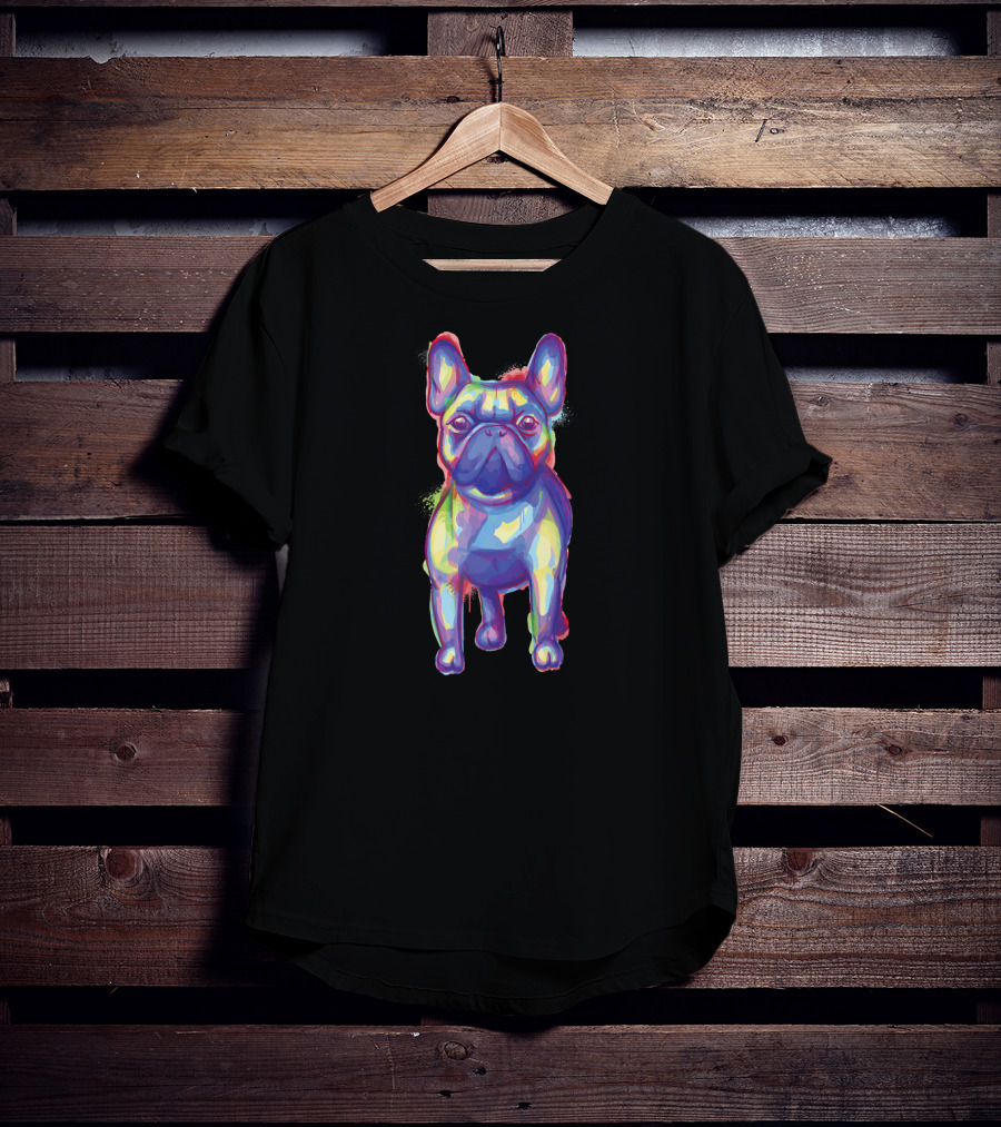 French Bulldog Colorful Art For Dog Lover Owner T-Shirt