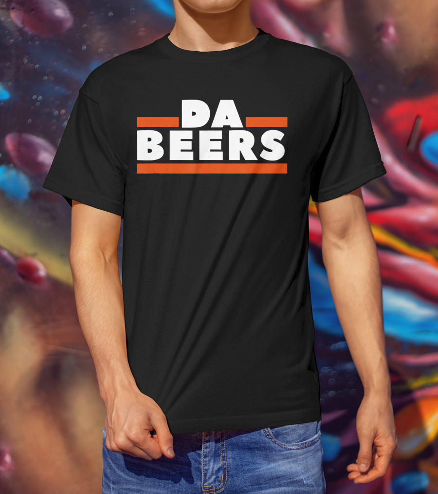 DA BEERS Chicago Bears Parody Orange And Blue Drunk Tailgate T-Shirt