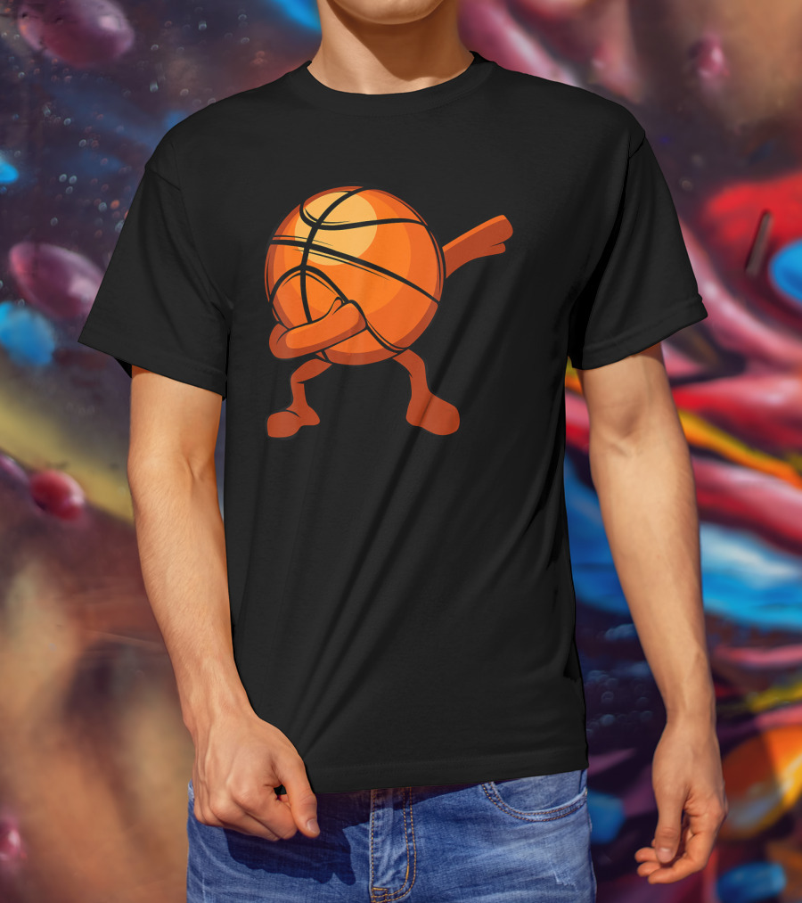 Funny Dabbing Basketball Cartoon Character Player Legend T-Shirt