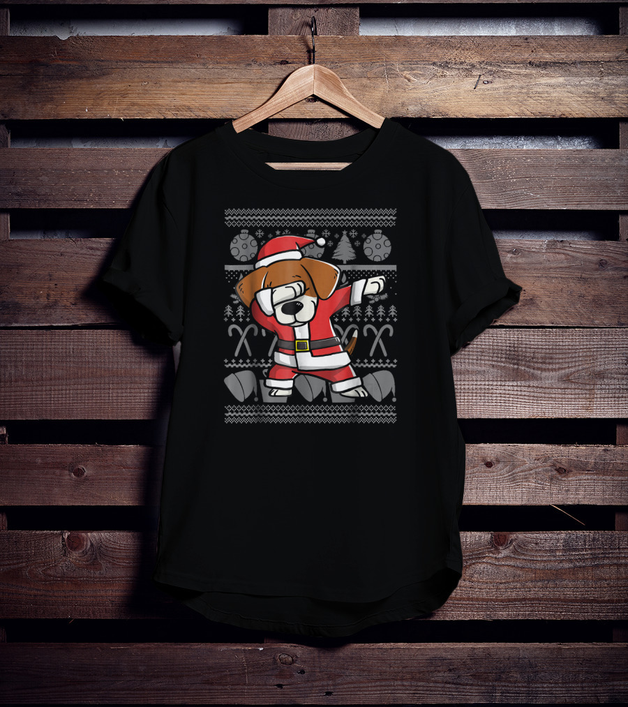 Santa Dabbing Beagle Dog Christmas T-Shirt