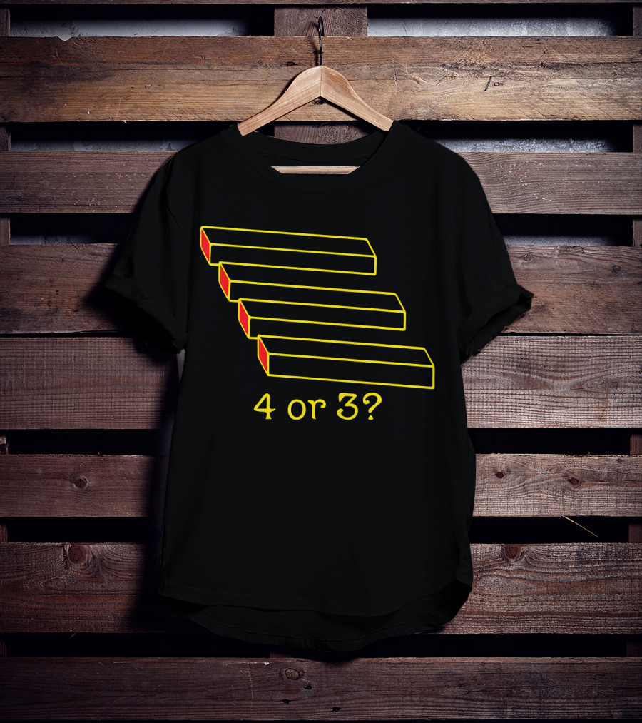 4 Or 3 Optical Illusion T-Shirt