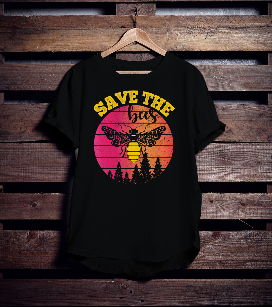 Save The Bees Distressed Honey Bee Lovers T-Shirt