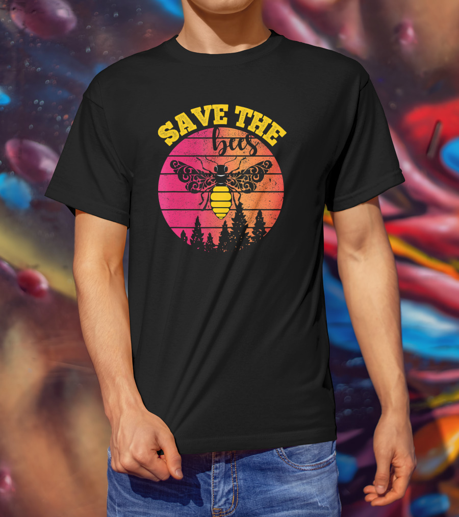 Save The Bees Distressed Honey Bee Lovers T-Shirt