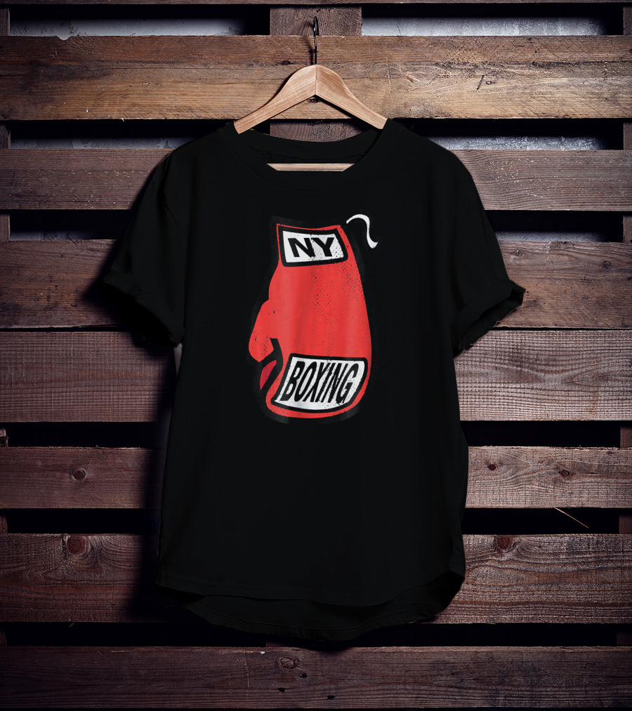 NY Boxing Distressed Red Glove T-Shirt