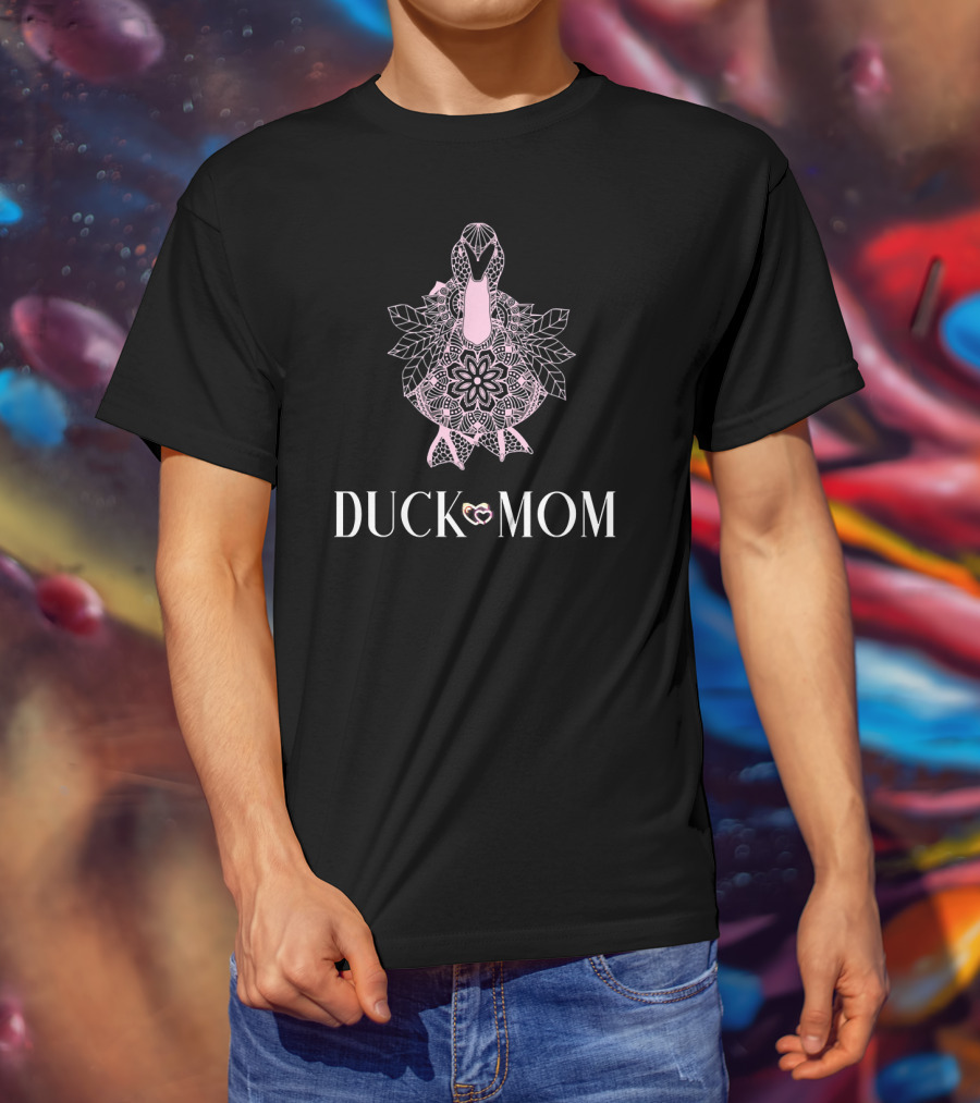 DUCK MOM Rouen Pekin Mallard Bird Floral T-Shirt