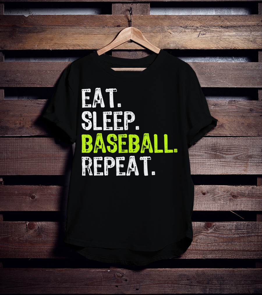 Eat Sleep Baseball Repeat Funny Cool Player Coach T-Shirt