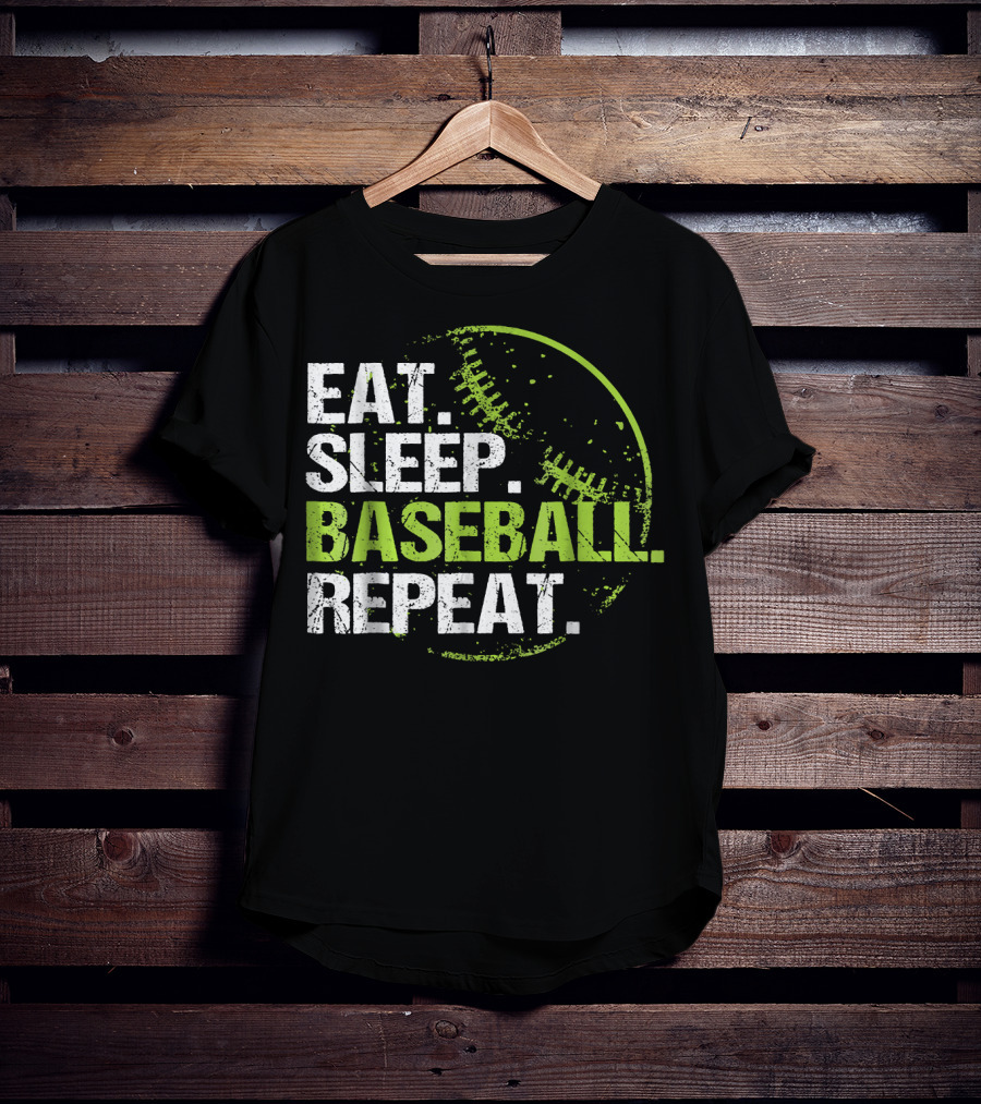 Eat Sleep Baseball Repeat Practice Training T-Shirt
