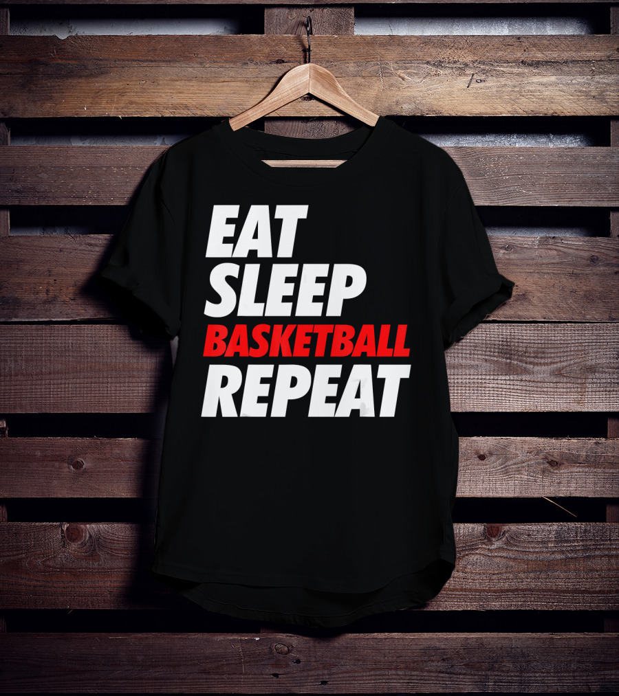 Eat Sleep Basketball Repeat Sports Fan Lifestyle Mantra T-Shirt