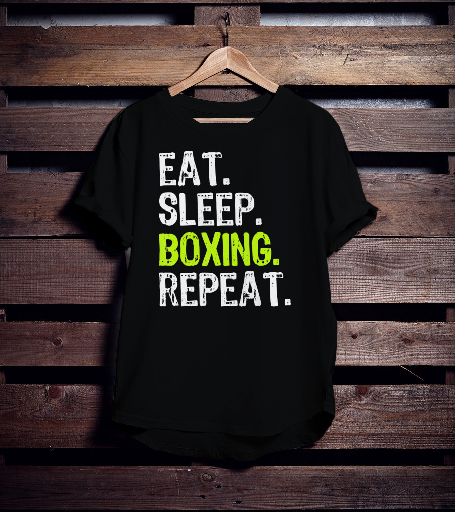 Eat Sleep Boxing Repeat Funny Coach T-Shirt