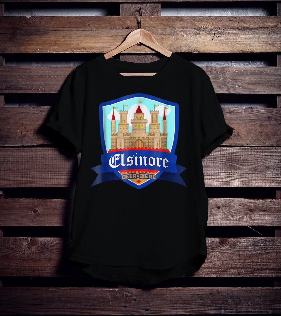 Elsinore Beer Biere Funny 80s Castle Crest T-Shirt