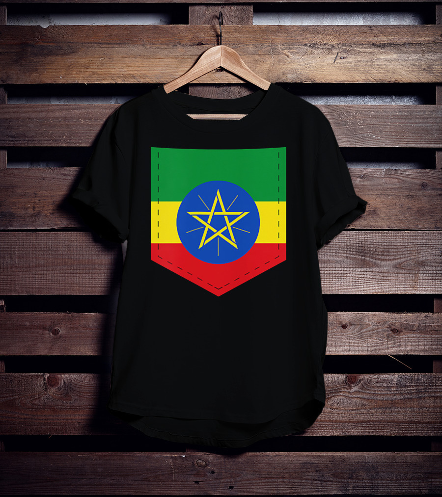 Ethiopia Flag Green Yellow Red With Blue Circle And Star T-Shirt