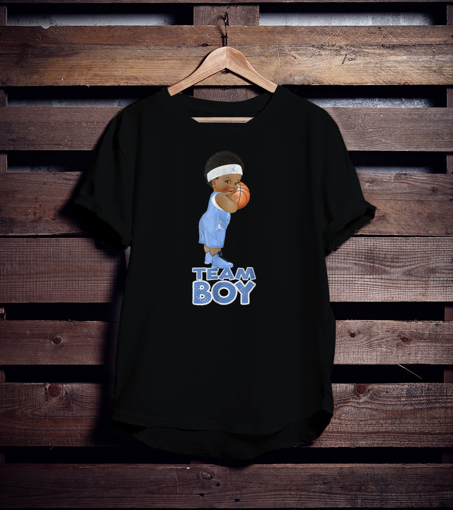 Team Boy Basketball Baby With Afro Hairstyle T-Shirt