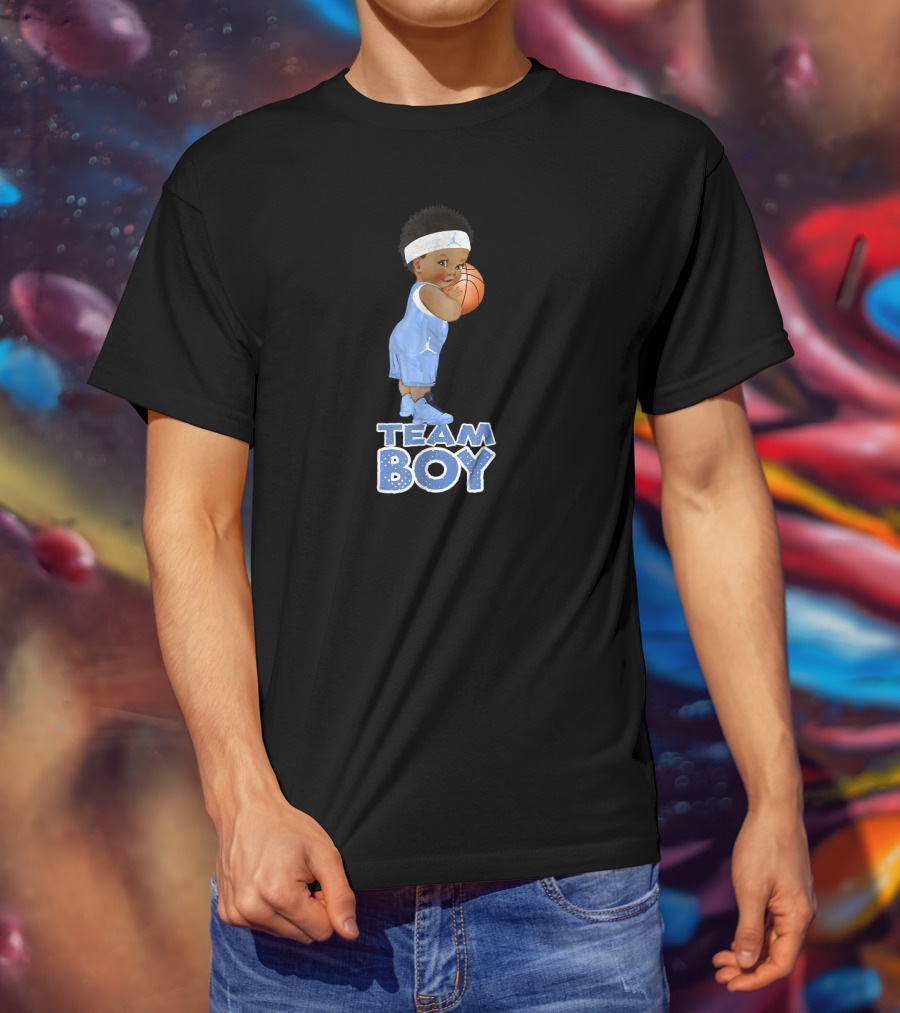 Team Boy Basketball Baby With Afro Hairstyle T-Shirt