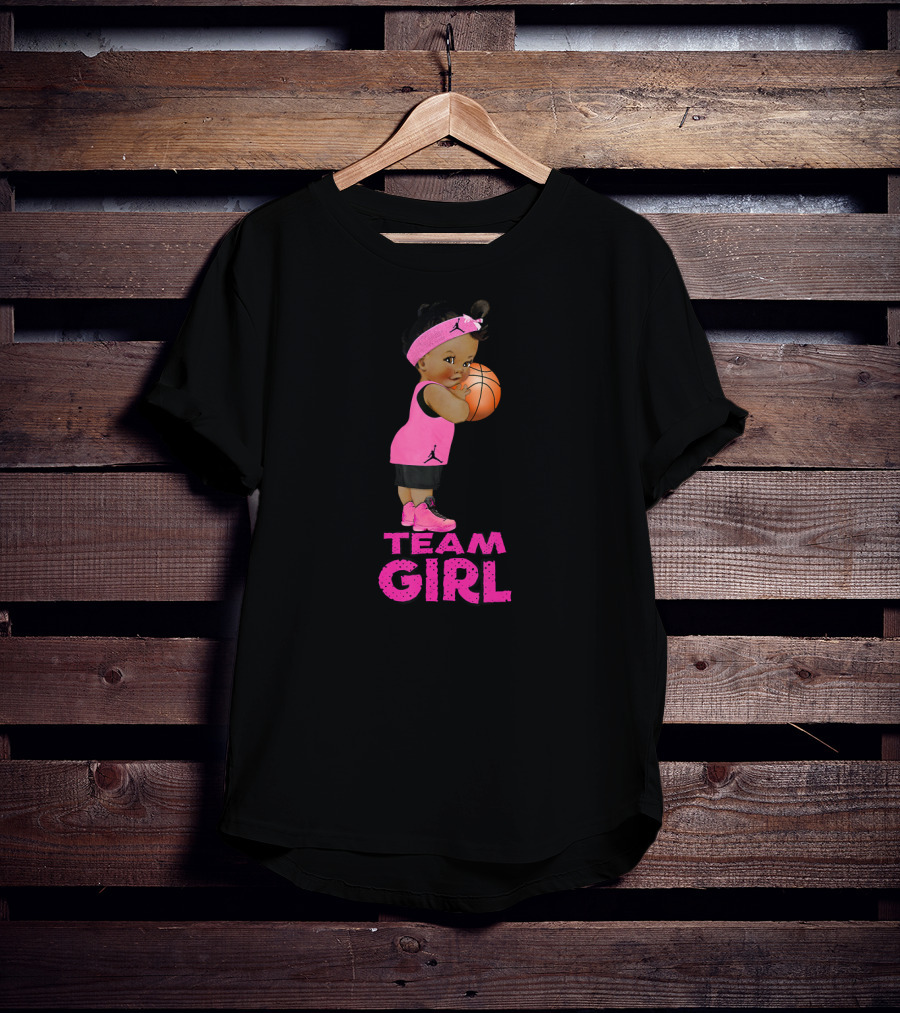 Team Girl Ethnic Basketball Baby Shower T-Shirt