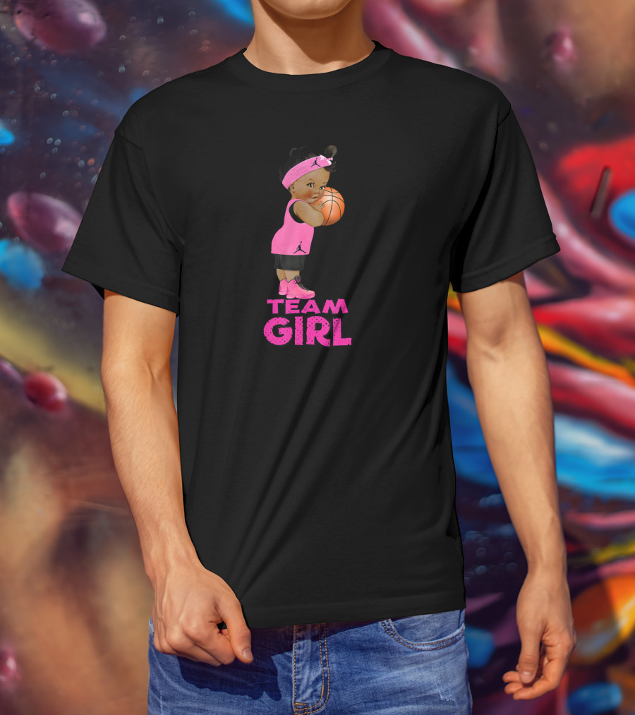 Team Girl Ethnic Basketball Baby Shower T-Shirt