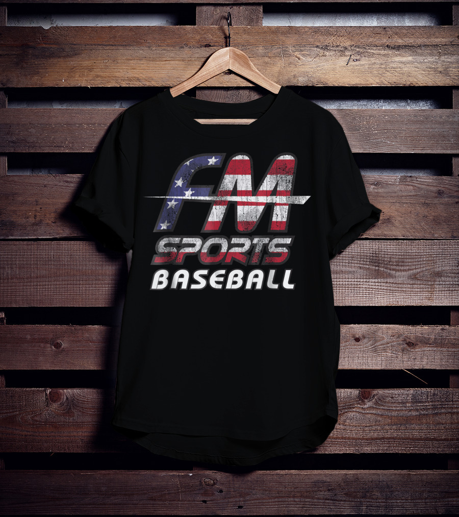 FM Sports Baseball USA Flag T-Shirt