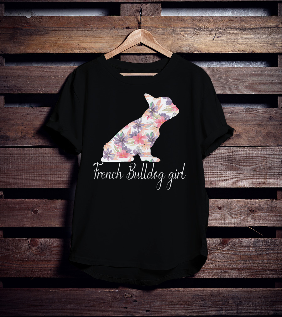 Floral French Bulldog Girl Love T-Shirt