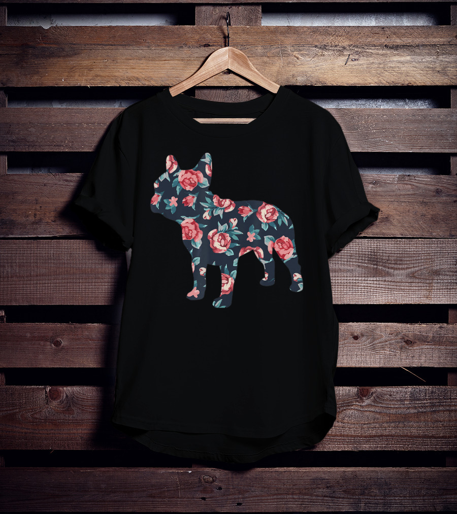 Roses Floral French Bulldog T-Shirt