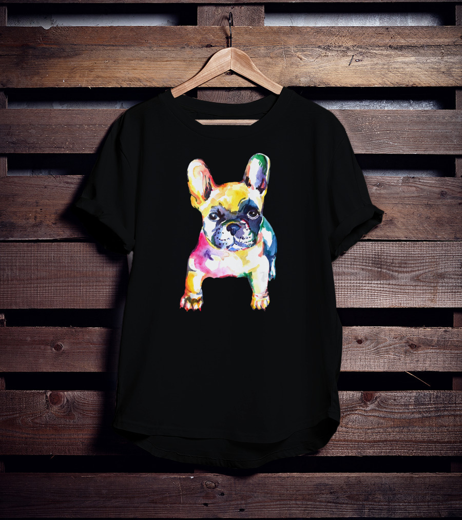French Bulldog Colorful Watercolor Original T-Shirt