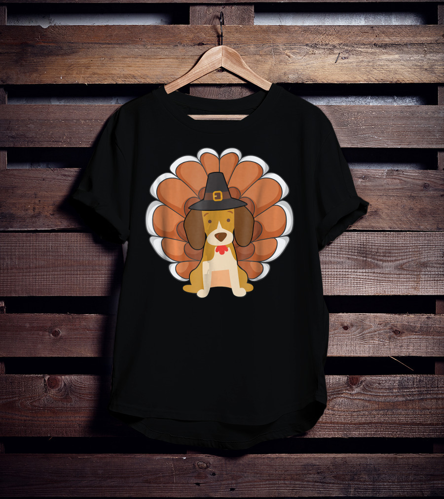 Funny Beagle Turkey Thanksgiving Hat Humor T-Shirt