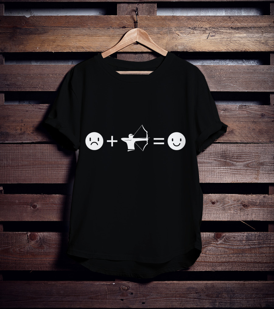 Funny Bow Hunting Archery Equation Emoji T-Shirt