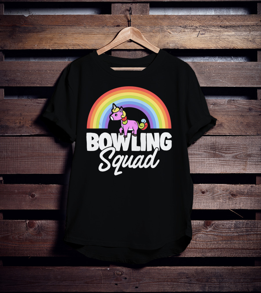 Bowling Squad Funny Unicorn Rainbow T-Shirt