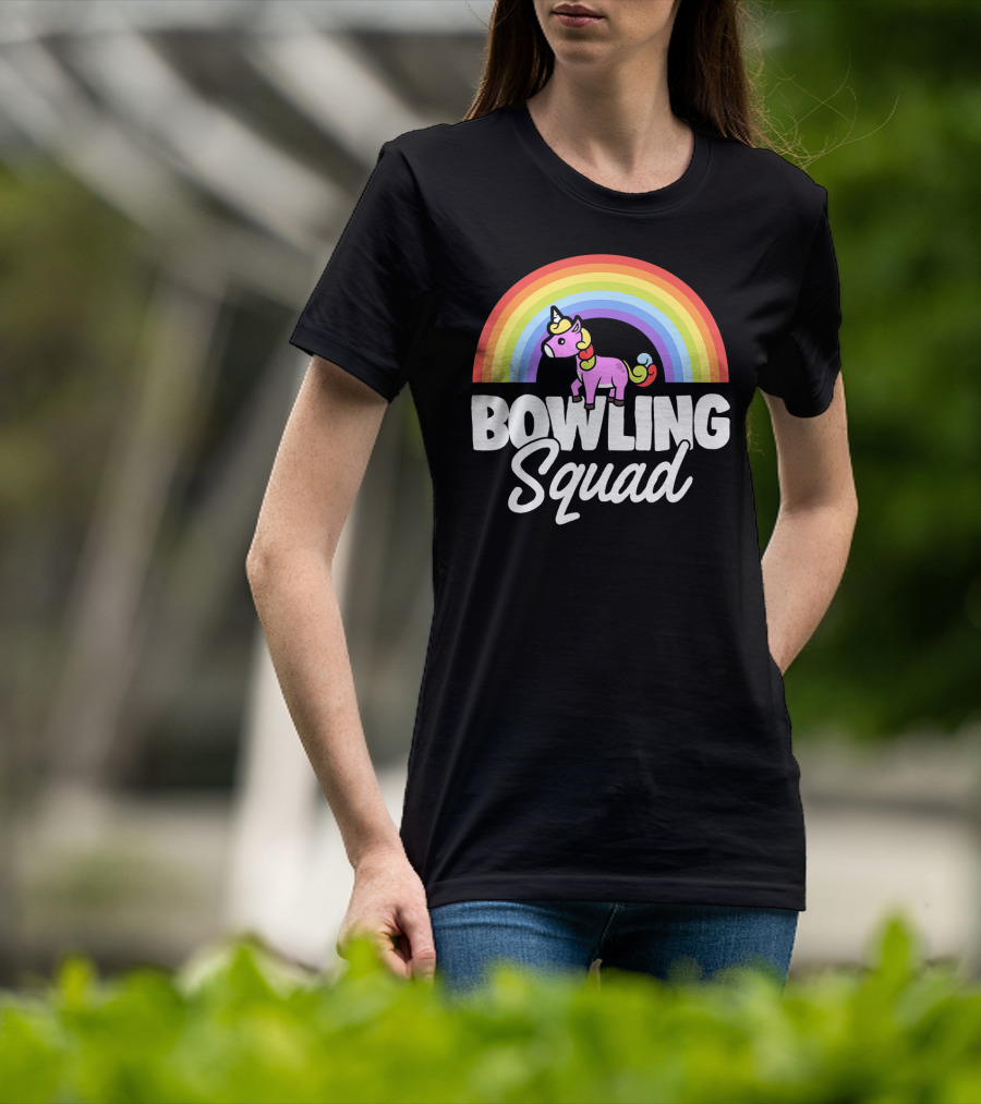 Bowling Squad Funny Unicorn Rainbow T-Shirt