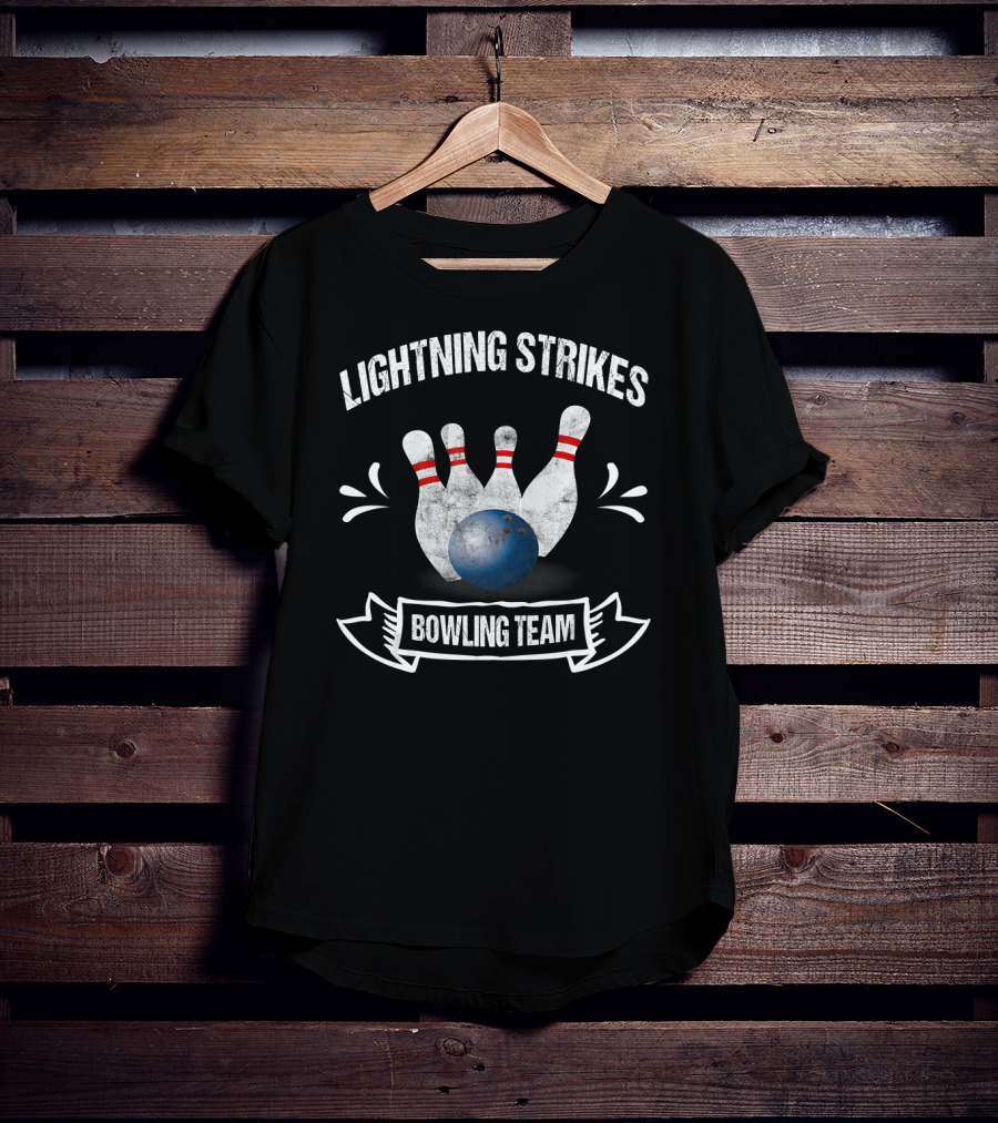 Lightning Strikes Bowling Team T-Shirt