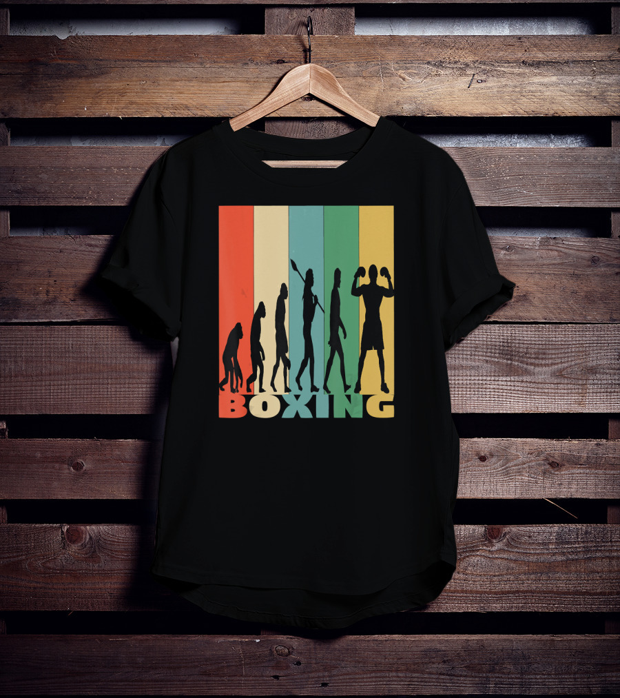 Boxing Evolution Vintage Silhouette Humor T-Shirt