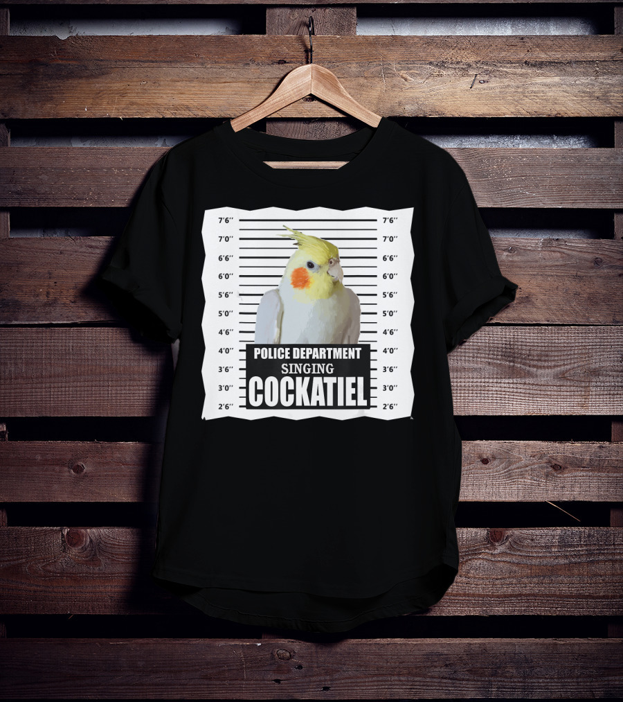 Police Department Singing Cockatiel Mugshot T-Shirt