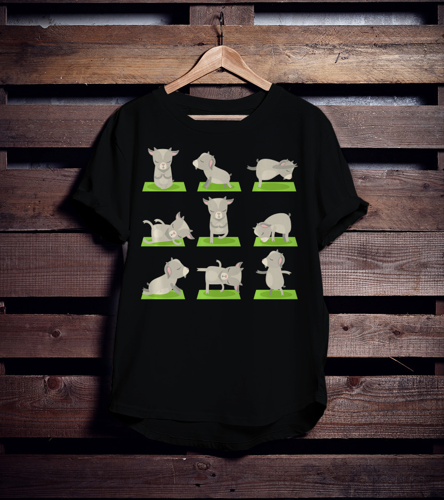 Goat Yoga Mat Poses Funny Yoga Goat T-Shirt