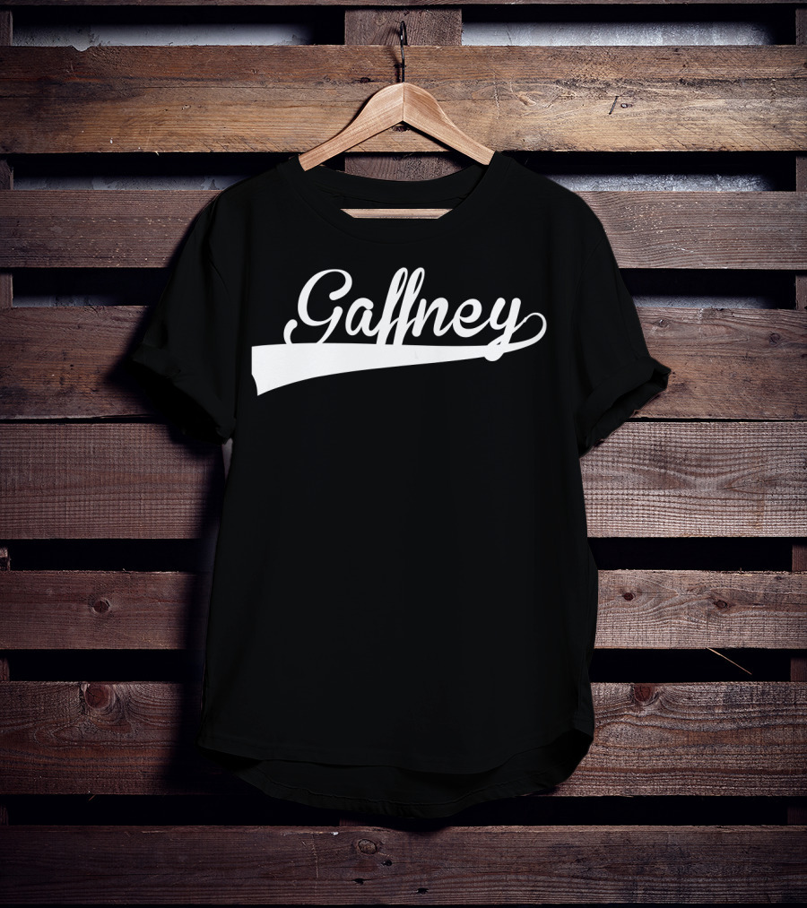 Gaffney Baseball Softball Styled Text With Curve Tail T-Shirt