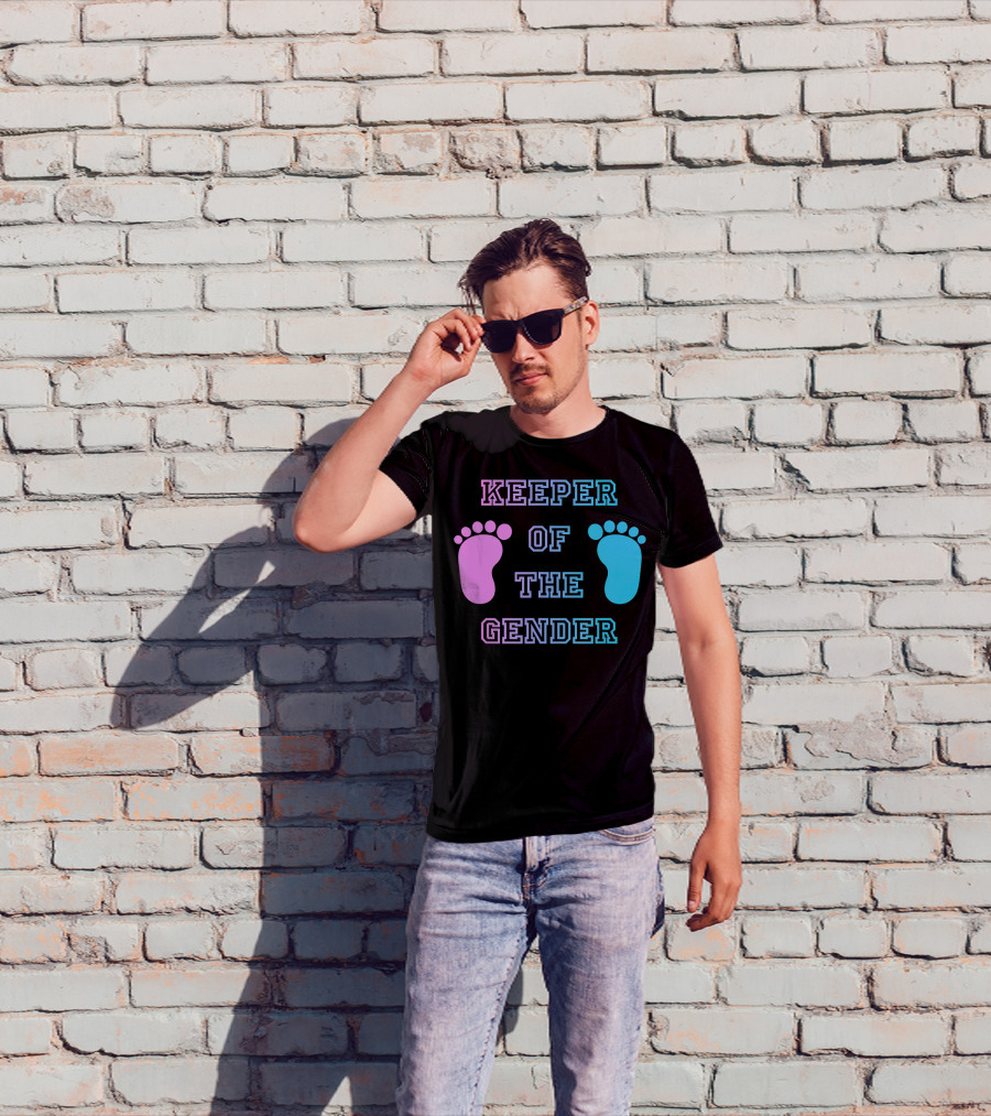 Keeper Of The Gender Pink Blue Footprints T-Shirt