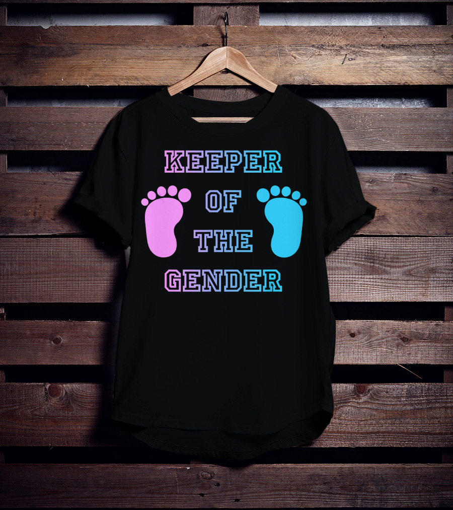 Keeper Of The Gender Pink Blue Footprints T-Shirt