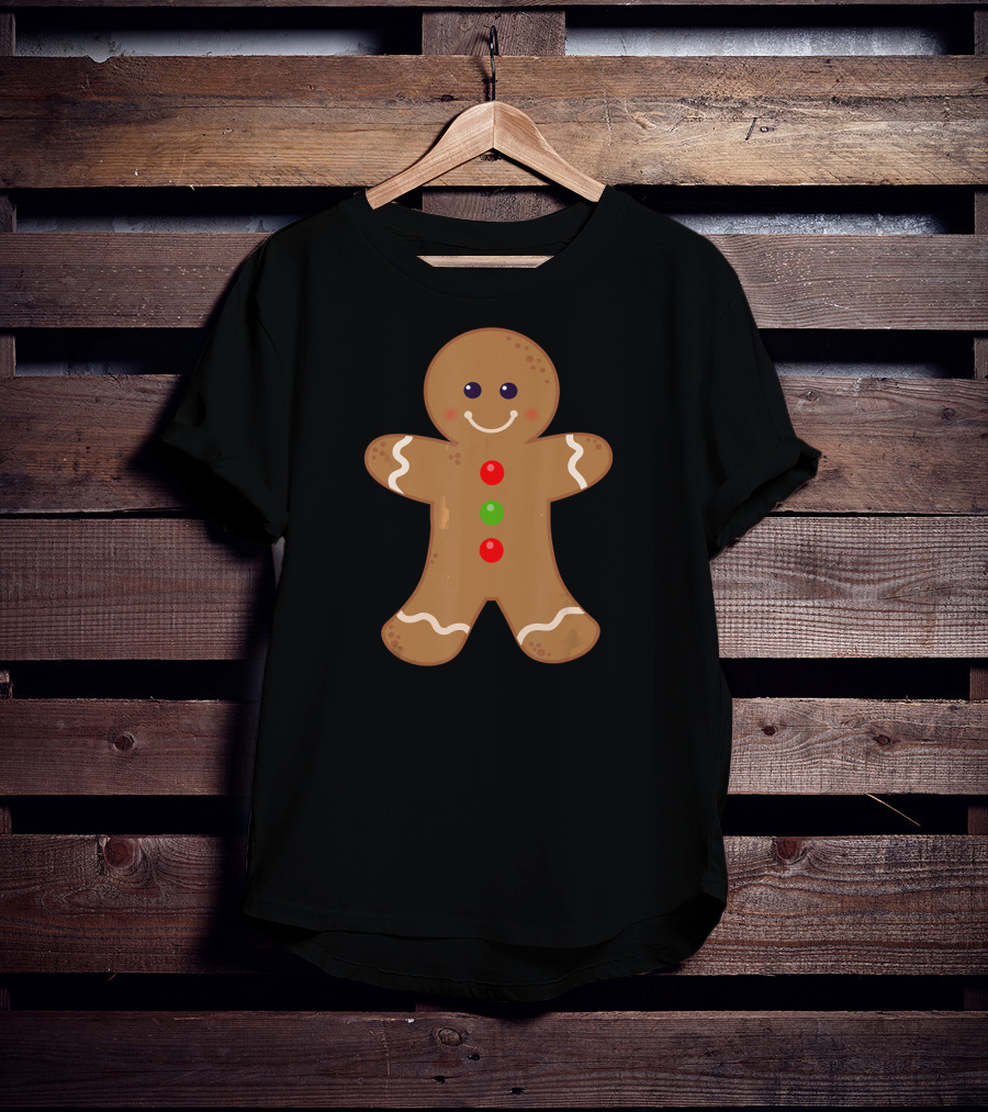 Gingerbread Man Christmas Cookie Baki Festive Holiday Joyful Treat T-Shirt