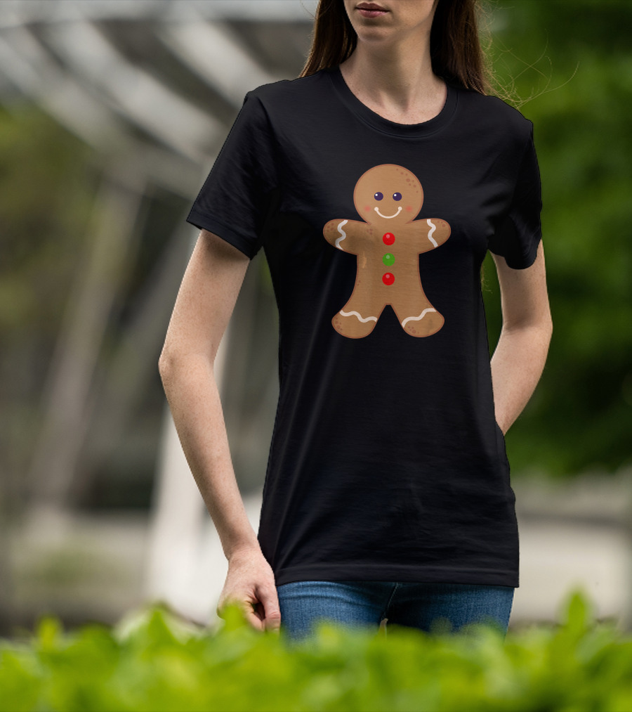 Gingerbread Man Christmas Cookie Baki Festive Holiday Joyful Treat T-Shirt