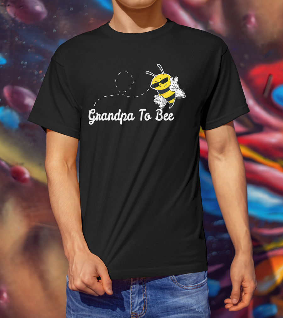Grandpa To Bee First Time Dad Peaceful Cool Bee T-Shirt