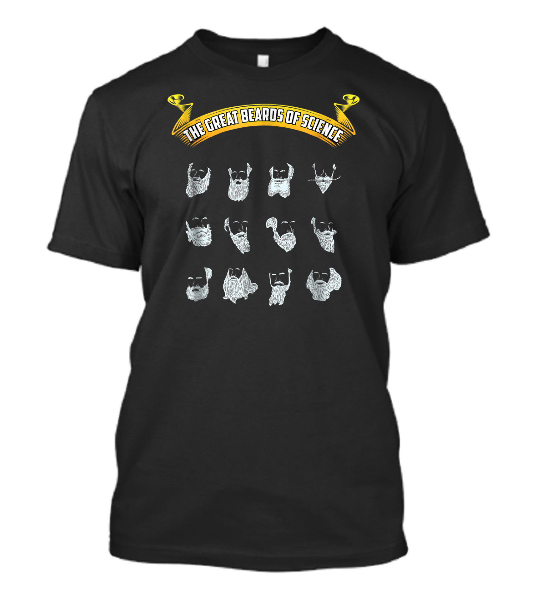 Great Beards Of Science Nerdy Scientist Iconic Beard Styles T-Shirt