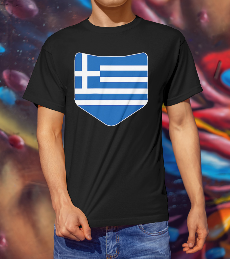 Greece Flag Shield Emblem T-Shirt