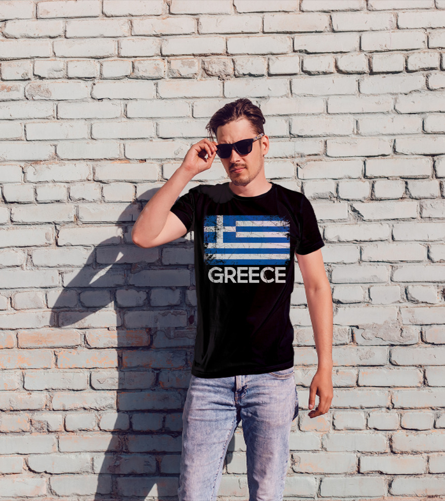 Greek Flag Vintage Greece Made In Gree T-Shirt