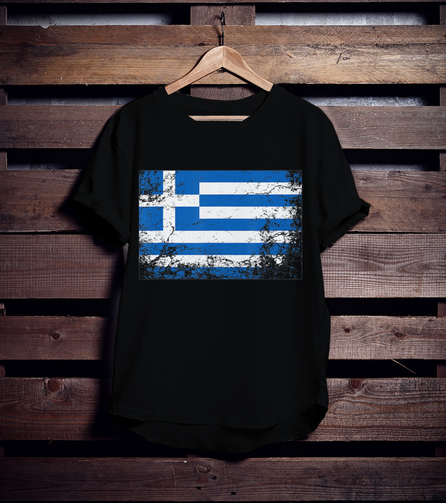Distressed Vintage Greek National Flag T-Shirt