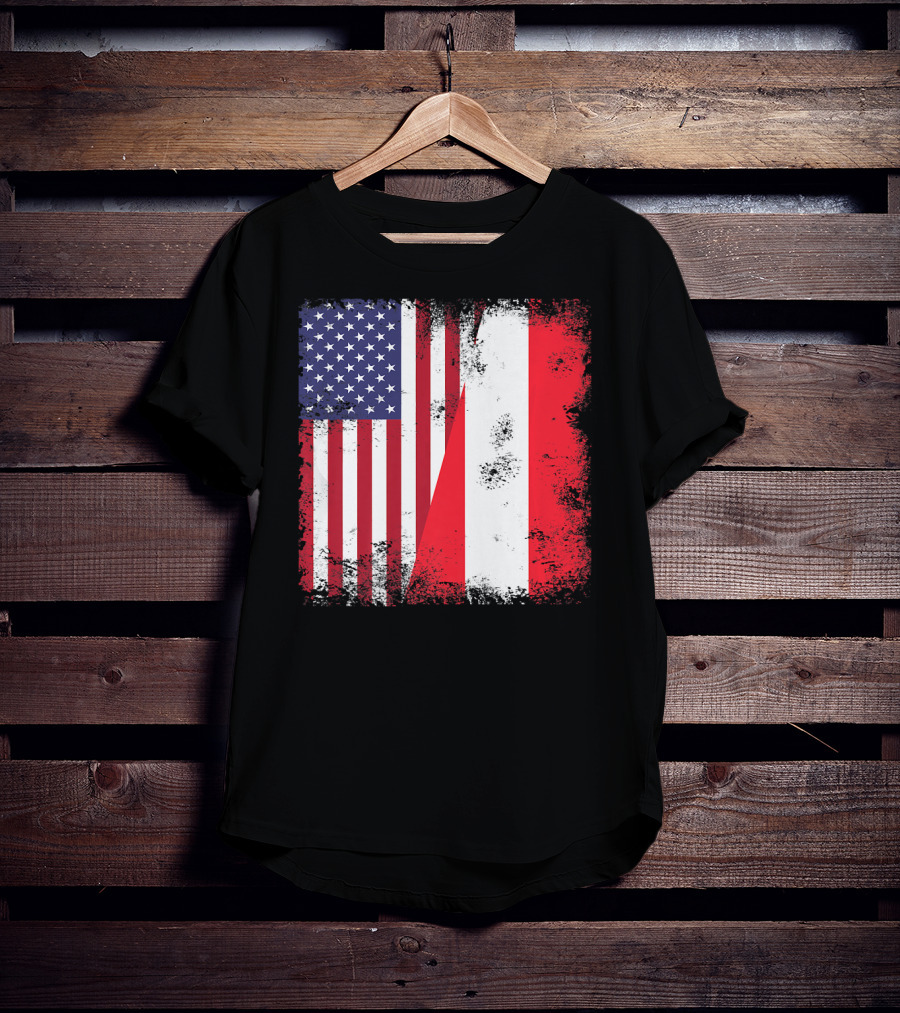 USA Austrian Flag Vintage Austria U T-Shirt