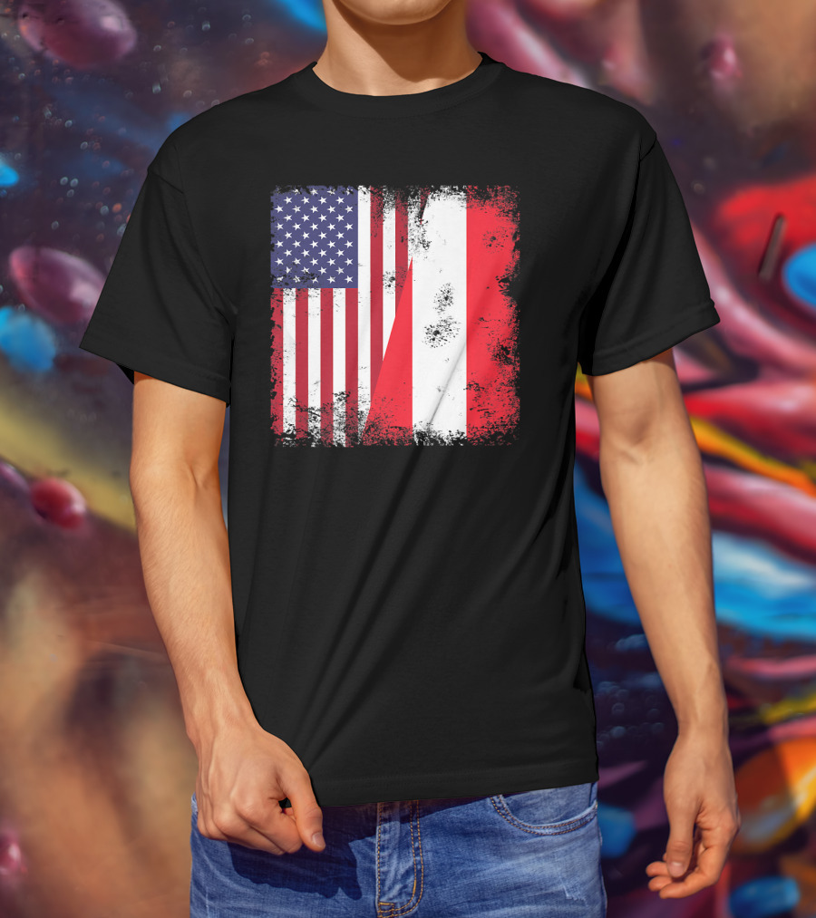 USA Austrian Flag Vintage Austria U T-Shirt