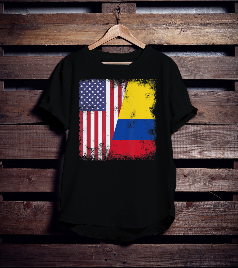 Half Colombian Half American Flag T-Shirt
