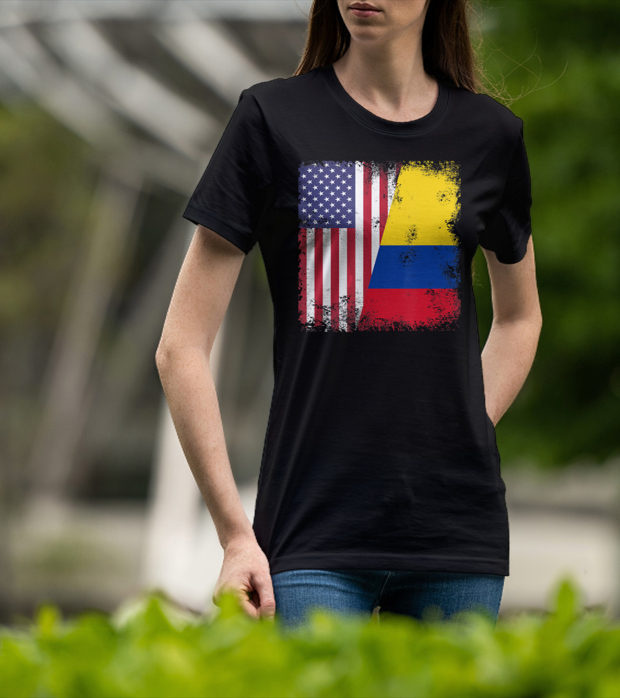 Half Colombian Half American Flag T-Shirt