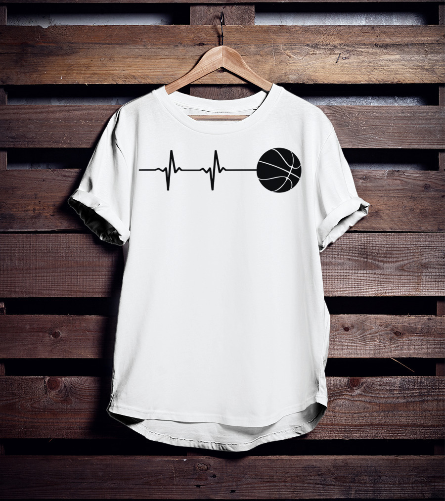 Heartbeat Basketball Player Pulse Path T-Shirt