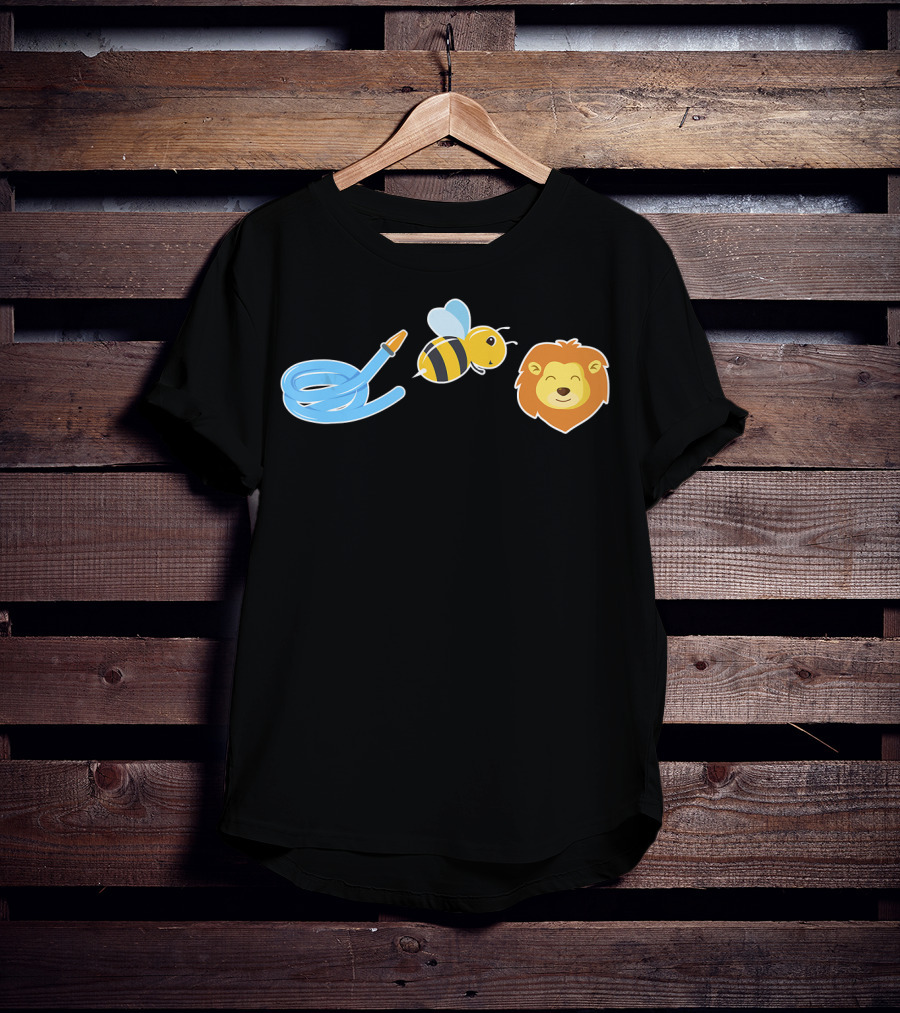 Hose Bee Lion Animal Funny Graphic Tee Wordplay T-Shirt