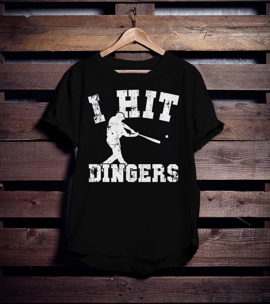 I Hit Dingers Baseball Batting T-Shirt