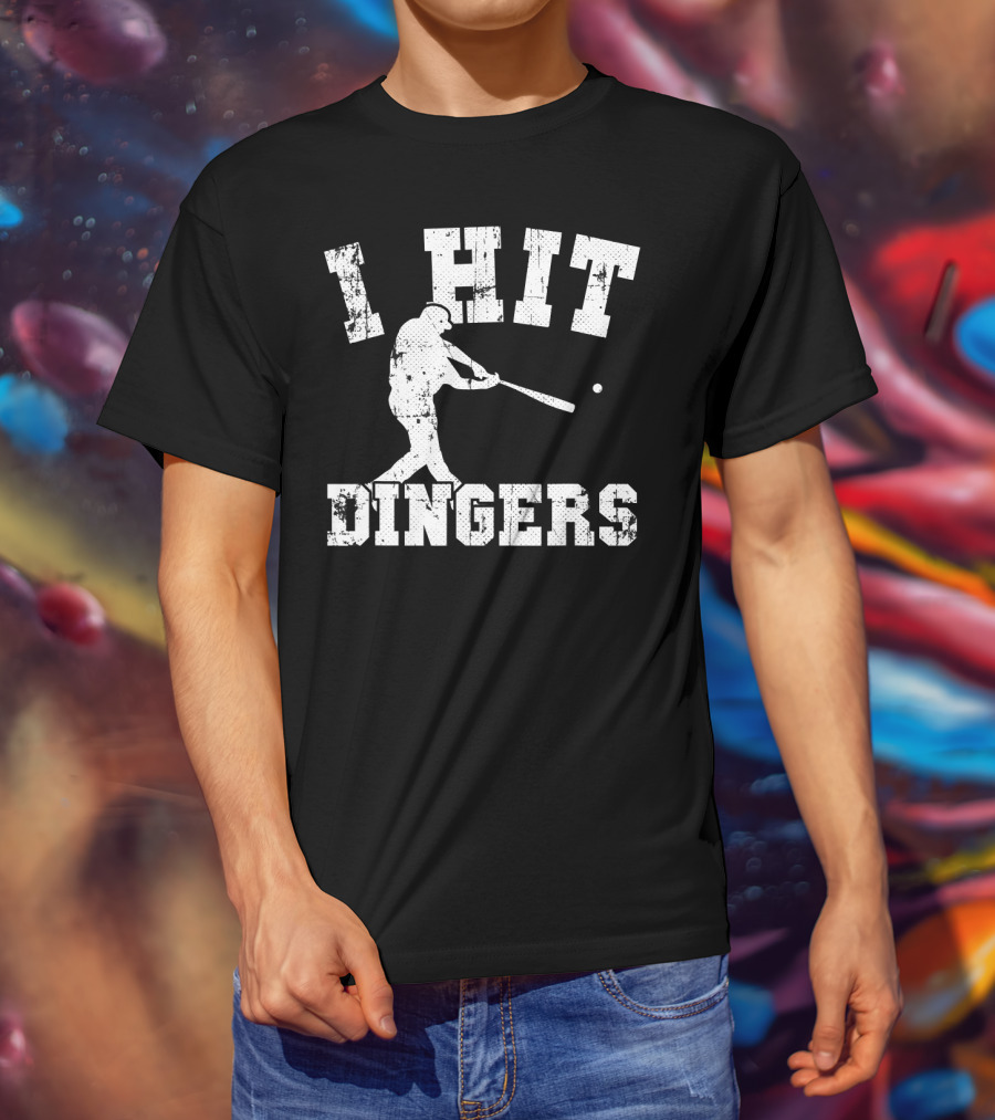 I Hit Dingers Baseball Batting T-Shirt