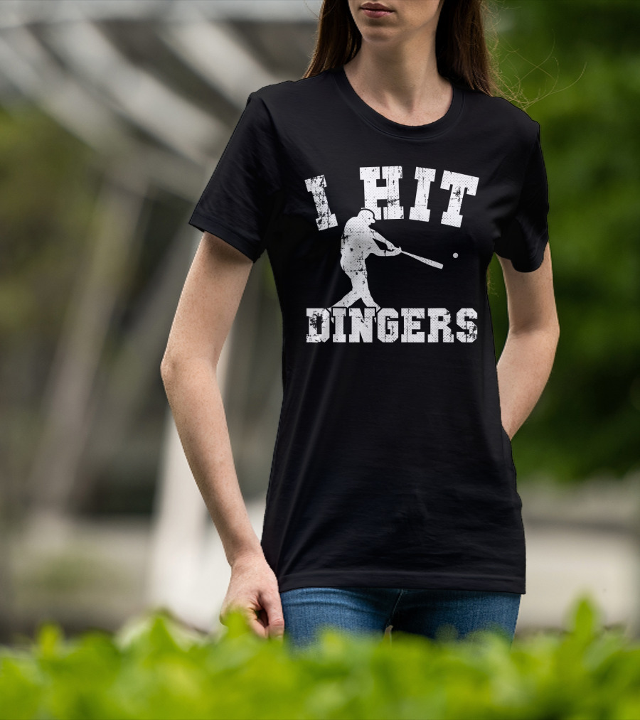 I Hit Dingers Baseball Batting T-Shirt